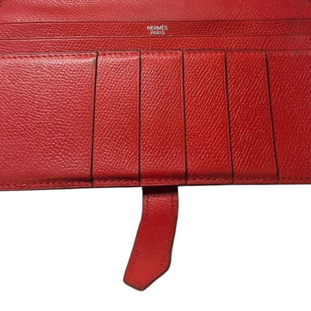 Hermès Bearn Classic Long Wallet Red Leather Gold Hardware 2004 - Picture 5 of 16